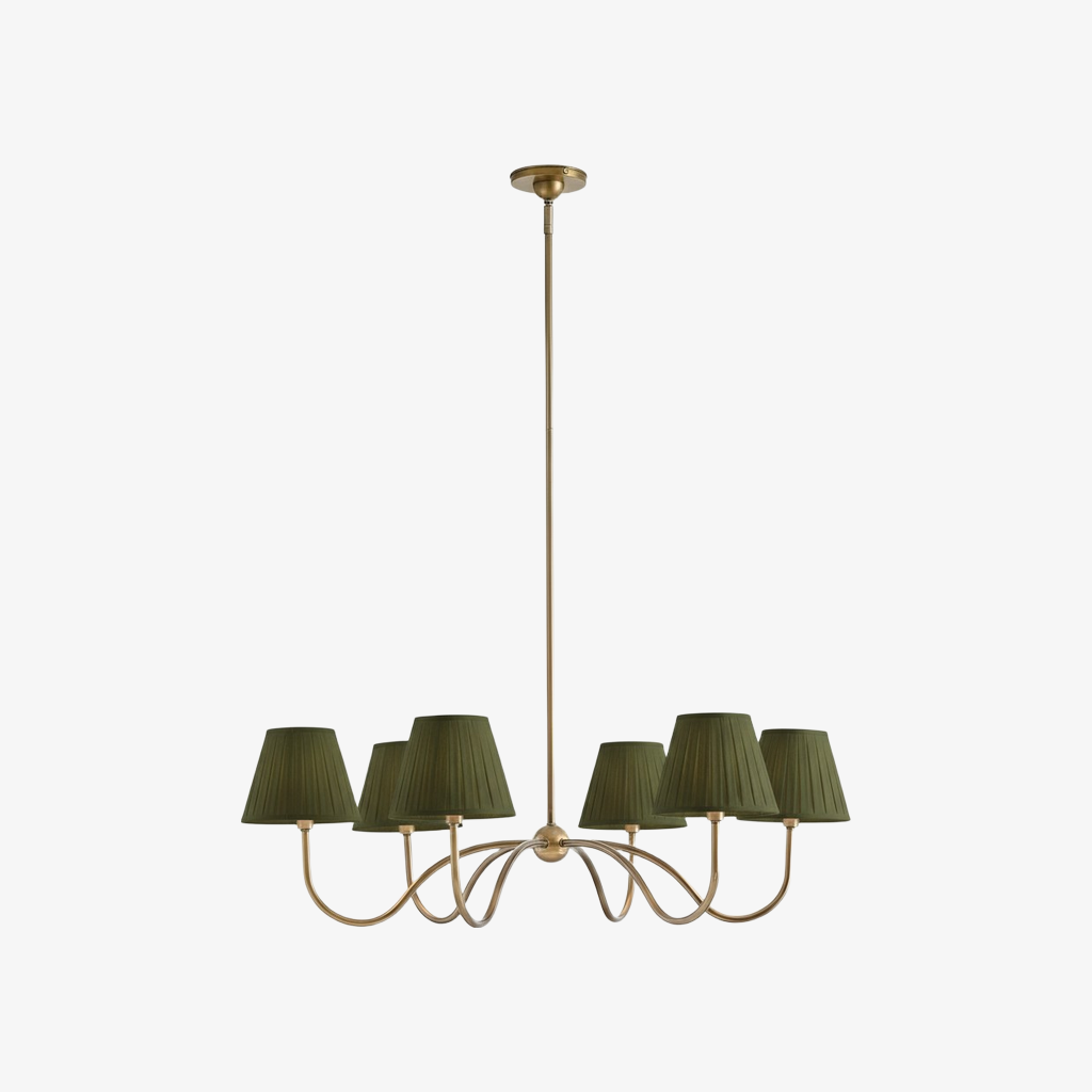 Luvora Modern Multi-Head Pleated Shade Chandelier - Stylish Fabric Ceiling Fixture