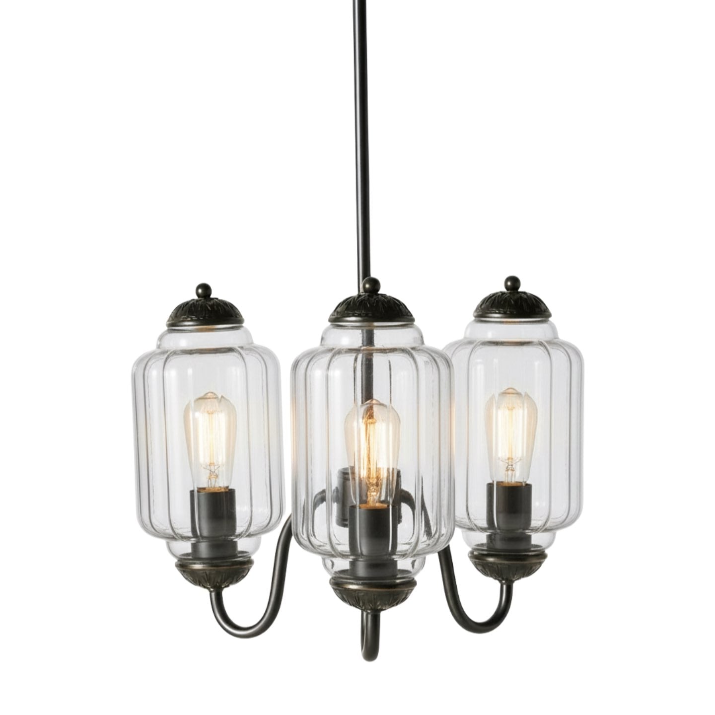 Eloise Vintage Glass Chandelier - Milk Glass Home Accent