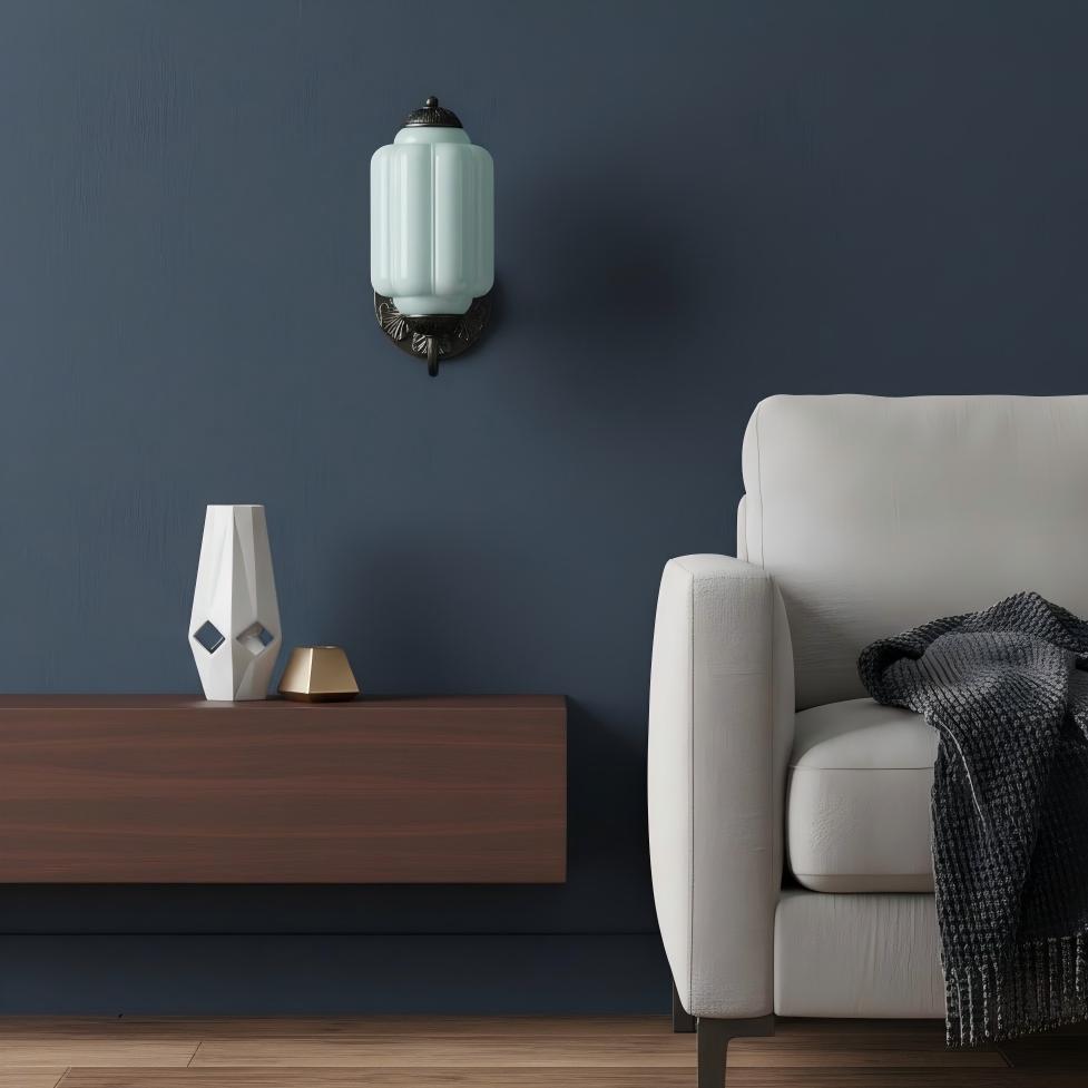 Eloise Glass Sconce - Vintage Milk Glass Wall Lamp