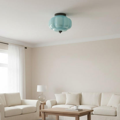 Eloise Milk Glass Ceiling Light - Vintage Flush Mount Ceiling Light