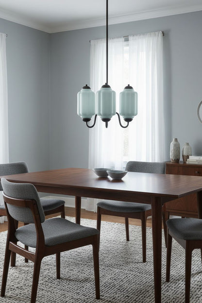 Vintage Eloise Glass Chandelier With 3 Lights