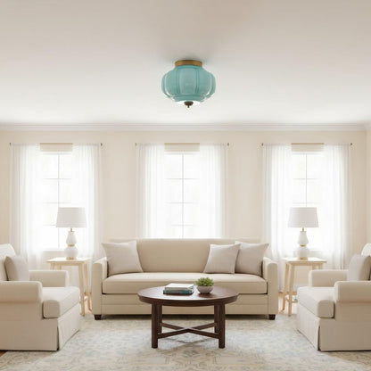 Eloise Milk Glass Ceiling Light - Vintage Flush Mount Ceiling Light