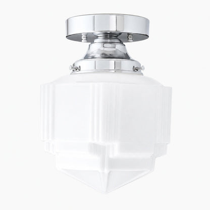 Geotower Glas Art Deco Deckenleuchte - Glasleuchte - Elegante Wohnbeleuchtung