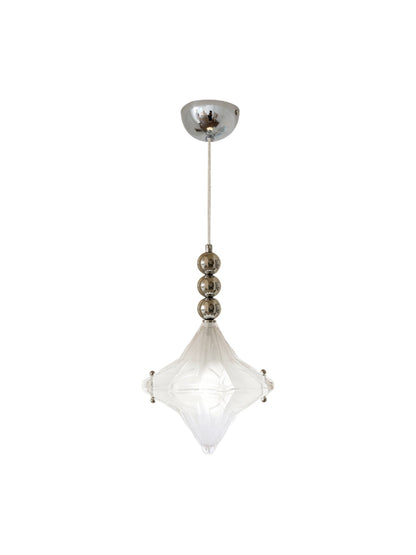 Art Deco Astris Elara Star Pendant Light – Frosted Glass Pendant with Geometric Style