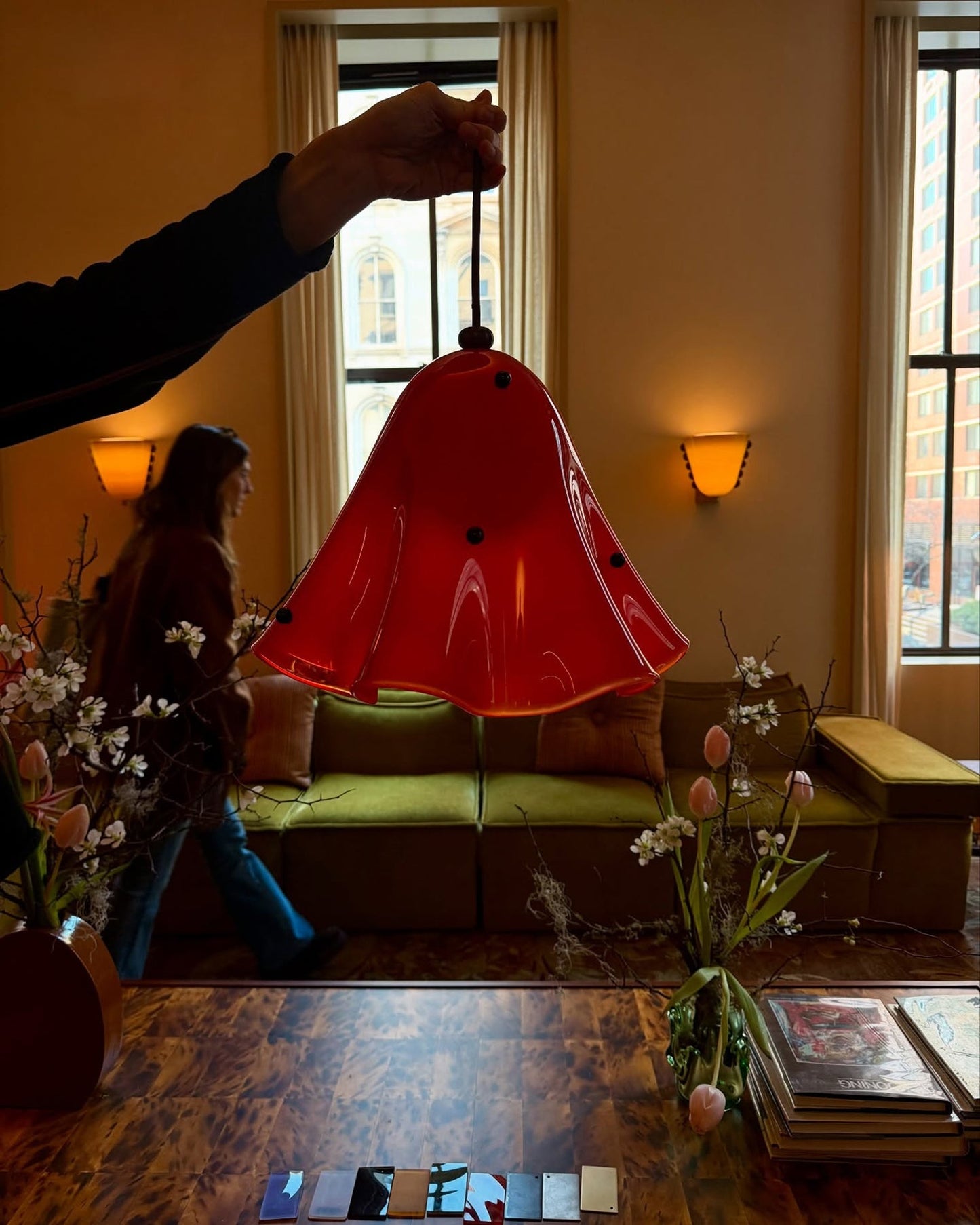 Bellina Sculptural Floral Pendant Light Contemporary Ceiling Fixture for Living Room