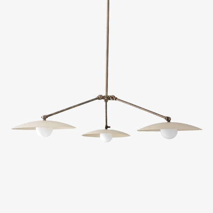 Curva Metal Antique Brass Chandelier - Modern Industrial Lighting Pendant