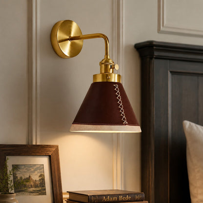 Brown Leather Wall Sconce