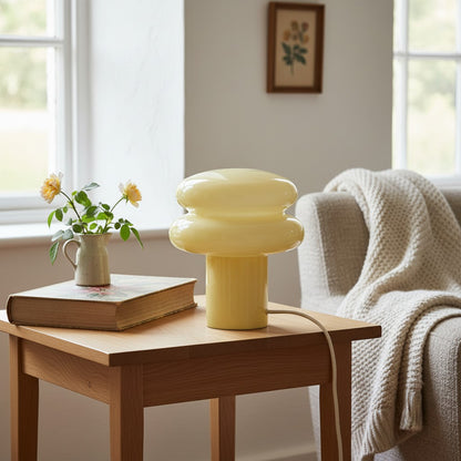 Soft Glow Opal Glass Table Lamp – Contemporary Mushroom Design for Cozy Spaces