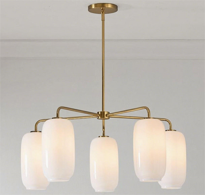 Lumivelle 5-Light Pebble Chandelier - Modern Glass Pendant Lighting