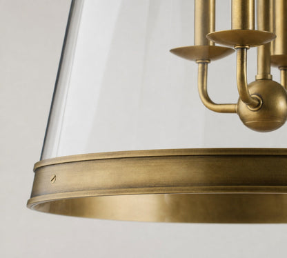 Driscoll Glas Trommel Pendelleuchte - Moderne Messing Hängelampe