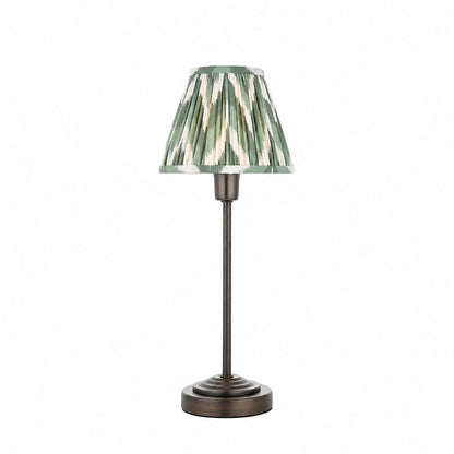 Bronzuno Tischleuchte mit gemustertem Stoff – Ausführung in Messing oder Bronze, modern-bohemischer Stil, ideal für Nachttisch und Wohnzimmer