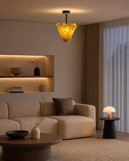 Bellina Decorative Glass Ceiling Light - Modern Sculptural Flush Mount