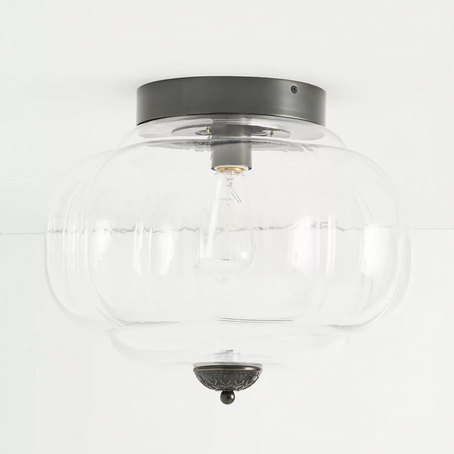 Vintage Eloise Milk Glass Flush Mount Ceiling Light - Vintage Charm Soft Glow