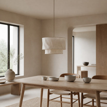 Aeroloom Organic Texture Pendant Lamp - Soft Layered Fabric Shade Modern Decorative Lighting for Any Room
