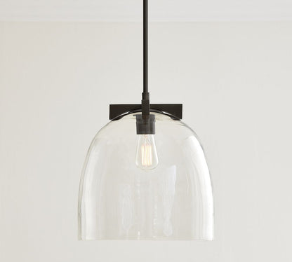 Auria Metal Brass Pendant Lighting - Vintage Finish with Glass Shade