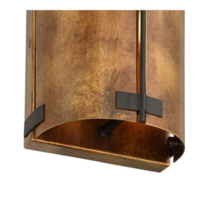 Rustivon Rustic Wall Sconce - Curved Metal Shade in Vintage Style for Bedroom