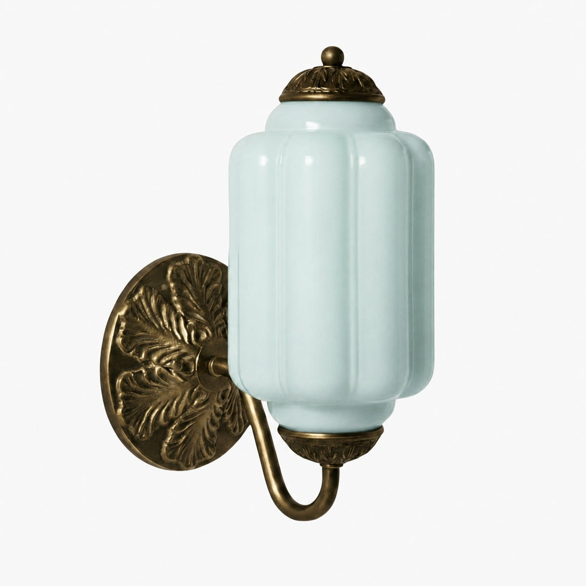 Eloise Messing-Wandleuchte – Elegante Vintage-Beleuchtung aus Milchglas