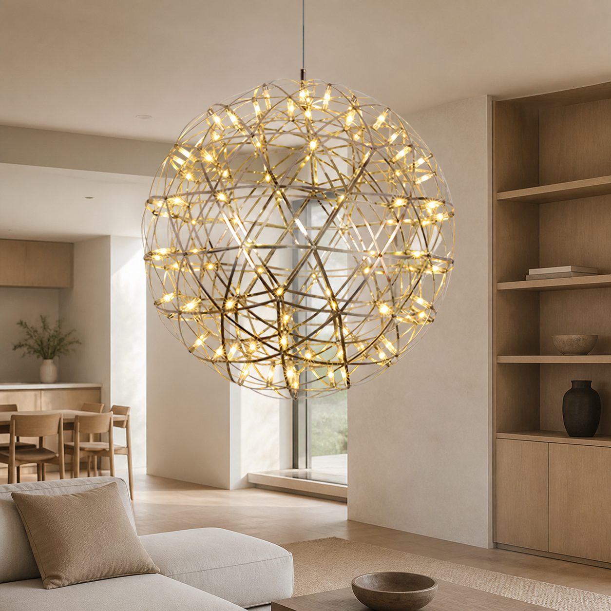 Silver Spark Ball Pendant Light