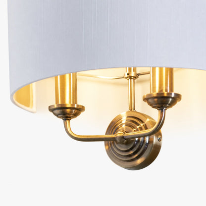 Tela Classic Wall Sconce with Fabric Shade – Elegant Metal Finish Wall Light for Living Room / Bedroom