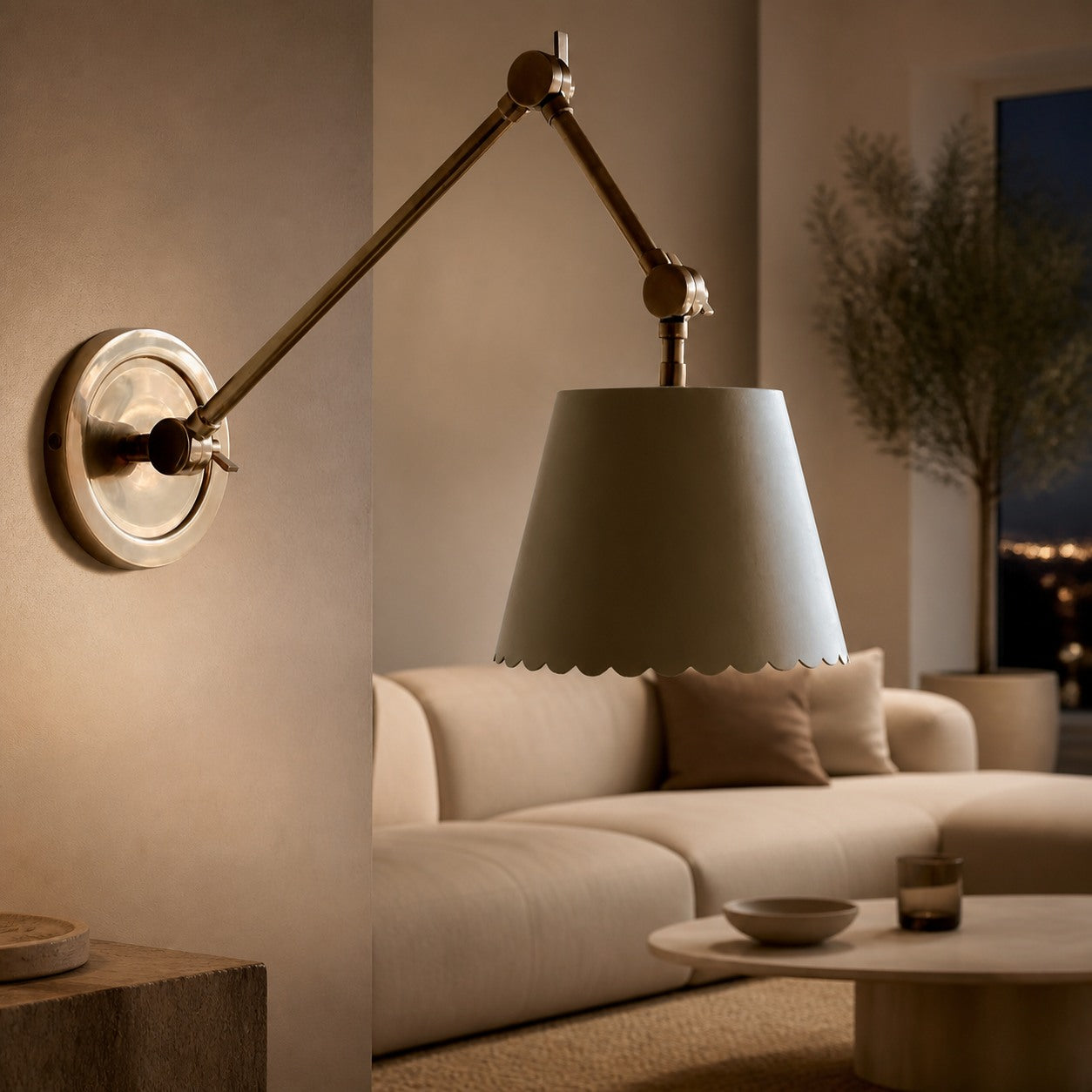 Foldray Scalloped Task Sconce – Wandleuchte aus Leder für Zuhause