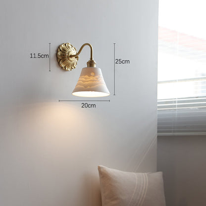 Brass Ceramic Wall Light