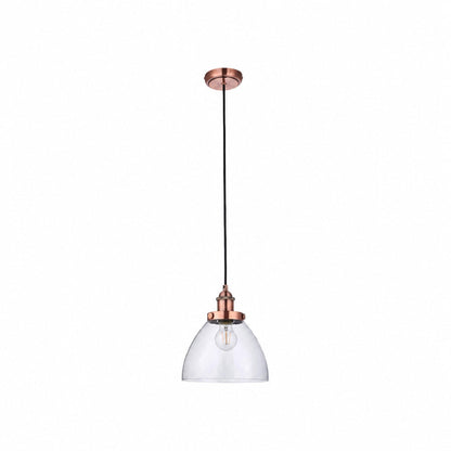 Novera Art Deco Kuppel-Hängeleuchte mit verstellbarer Höhe und Glasschirm - Wohnzimmer