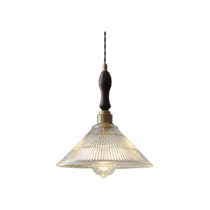 Ribilux Ribbed Pendant Light - Vintage Glass and Metal for Kitchen and Dining Room