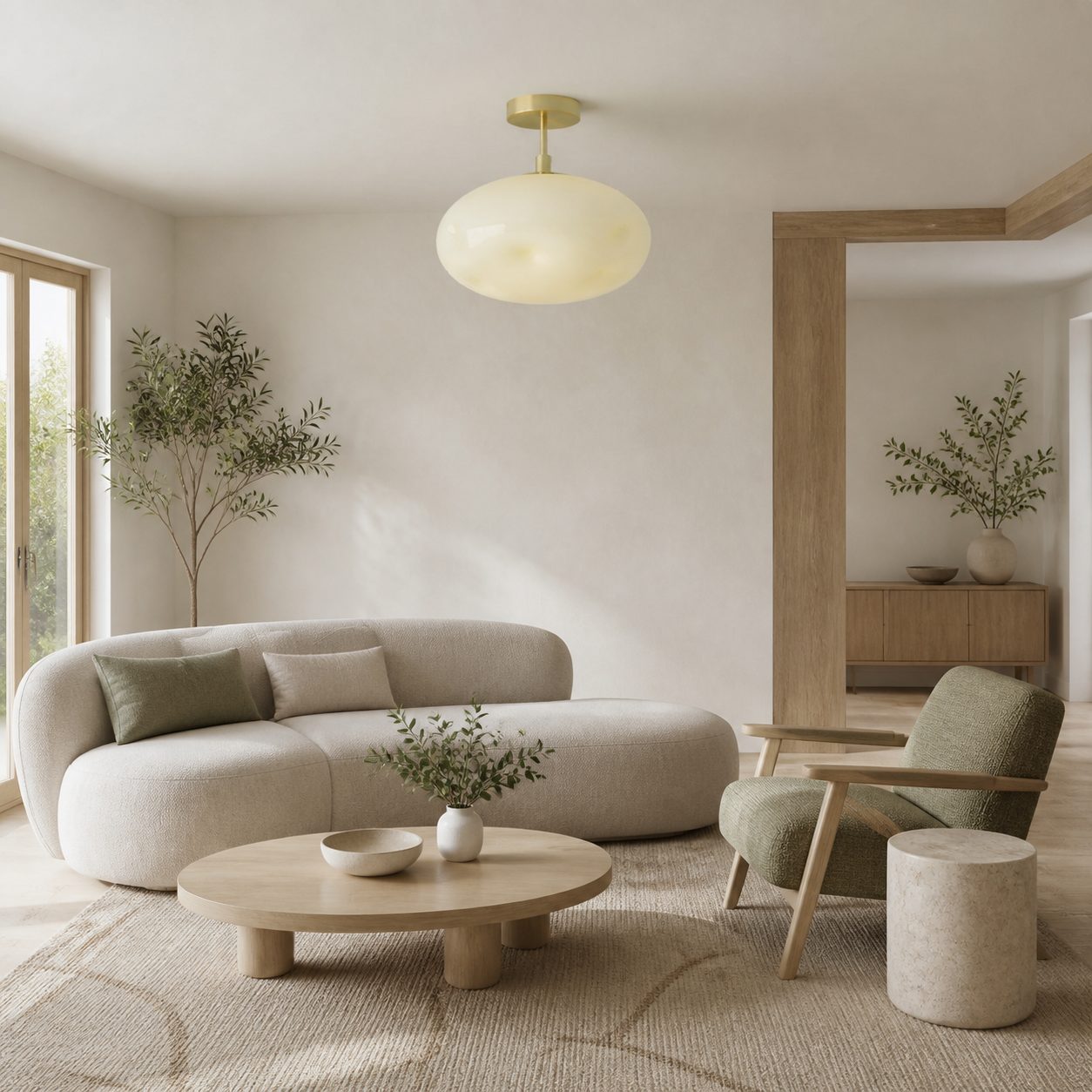 Orra Deckenleuchte – Skulpturales Kugeldesign, modern, minimalistisch, vielseitig für das Wohnzimmer