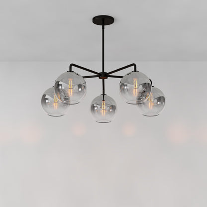 Selvion Elegant 5-Light Globe Chandelier – Modern Glass Pendant Lighting Fixture