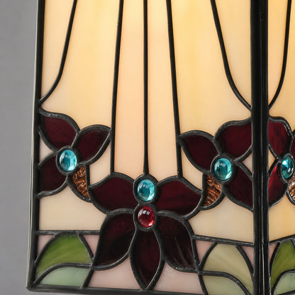 TF Camillo Mosaic Tiffany Glass Pendant Light - Square Lantern Shade - Artisan Home Décor Accessory