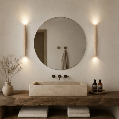 stone linear wall sconce scene