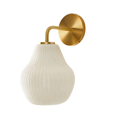 Rivrona Ribbed Glass Wall Sconce - Elegant Modern Lighting for Hallway & Bedroom