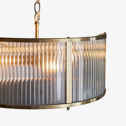 RibGlow Pendelleuchte aus geripptem Glas – Pendelleuchte im Antikstil für das Esszimmer