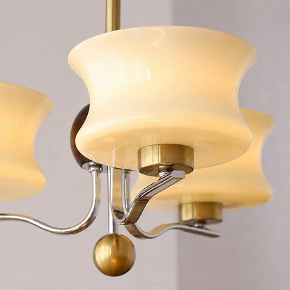 Close view of the cream glass shade