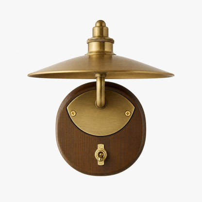Ivoran Modern Wall Sconce - Ash Wood and Brass Spherical Lamp for Bedroom and Hallway