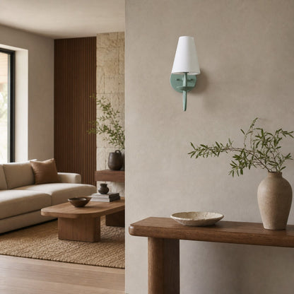 Curva Wandleuchte aus weißem Leinen aus Metall – Klassische Wandleuchte aus Messing für Schlafzimmer
