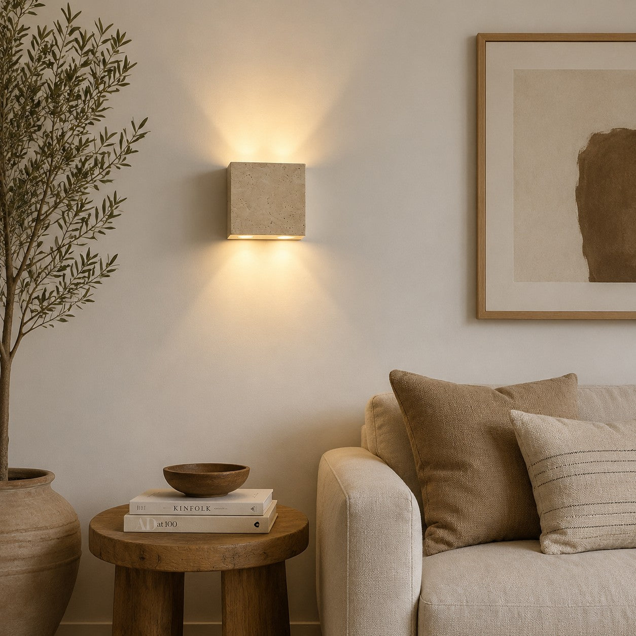 Natural Travertine Wall Sconce