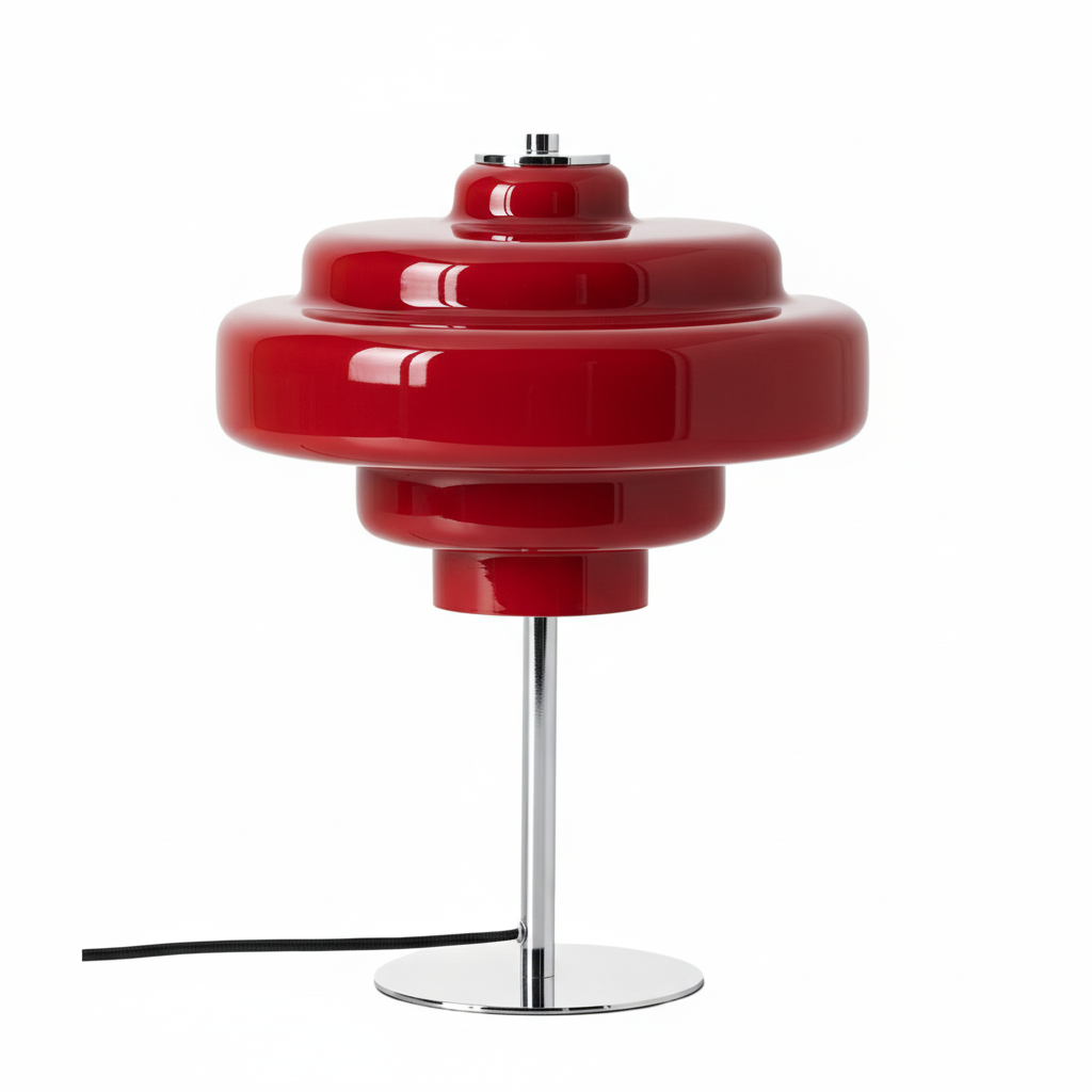 Koloro Tiered Glass Table Lamp – Retro Style for Living Room or Bedroom