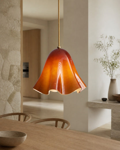 Bellina Artistic Glass Pendant Light - Modern Bloom Inspired Hanging Ceiling Lamp