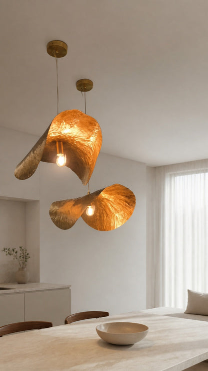Hammered Brass Suspension Light
