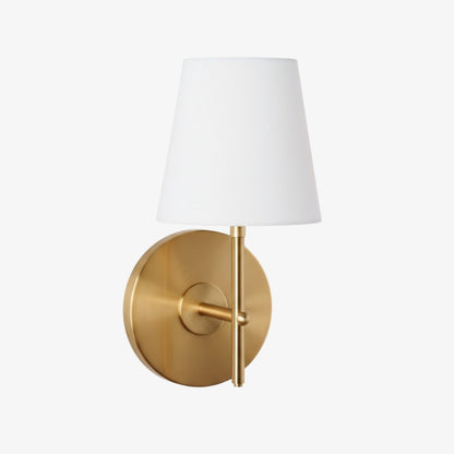 Ornato Retro Modern Wall Sconce with Linen Shade and Curved Arm for Accent and Task Lighting