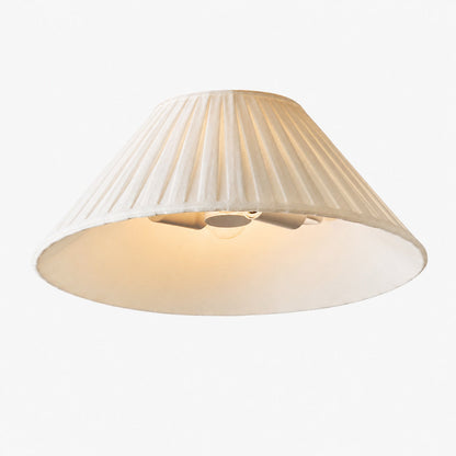 Luvora Pleated Shade Flush Mount - Fabric Round Design for Low Ceilings