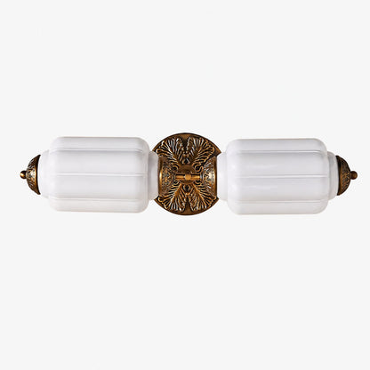Eloise Messing-Wandleuchte – Elegante Vintage-Beleuchtung aus Milchglas