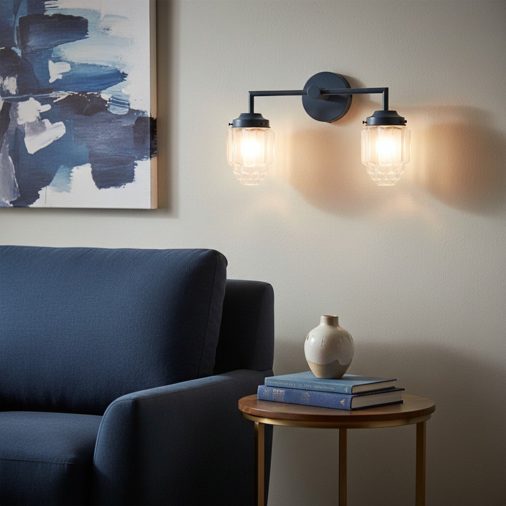 Tierlux Glass Colorful Geometric Art Deco Wall Sconce – Modern Vanity Light for Bathrooms