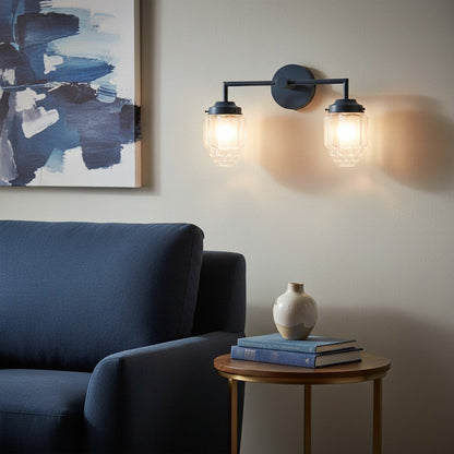 Tierlux Glass Colorful Geometric Art Deco Wall Sconce – Modern Vanity Light for Bathrooms