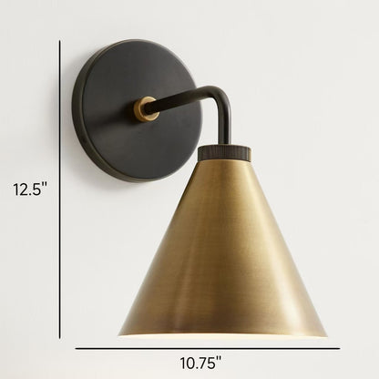 Retro-Wandleuchte aus Metall im Kegeldesign mit klassischem Design