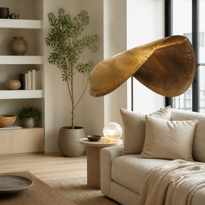 Hammered Brass Suspension Light