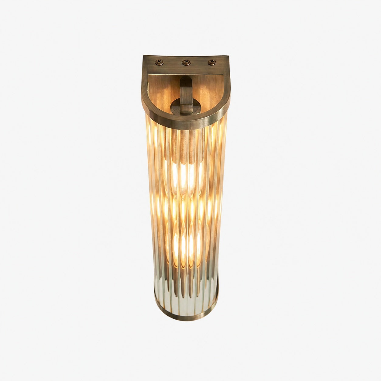 RibGlow Art Deco Ribbed Glass Wall Light - Vintage-Inspired Sconce for Living Room