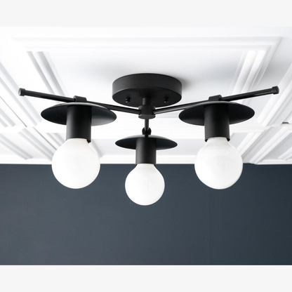 Radiro Globe Industrial Art Deco Light - Unfinished Brass Chandelier with Backsplashes