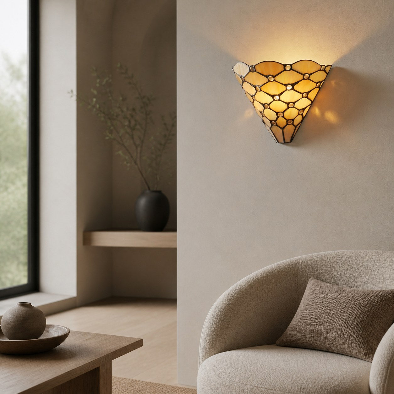 TF Pearl Elegante Glaswandleuchte – Wandleuchte für Wohnzimmer, Schlafzimmer oder Flur